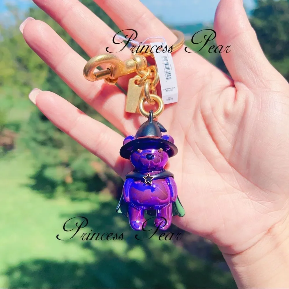 COACH bear Limited Edition Halloween Witch Bear Bag Charm - Picture 5 of 6